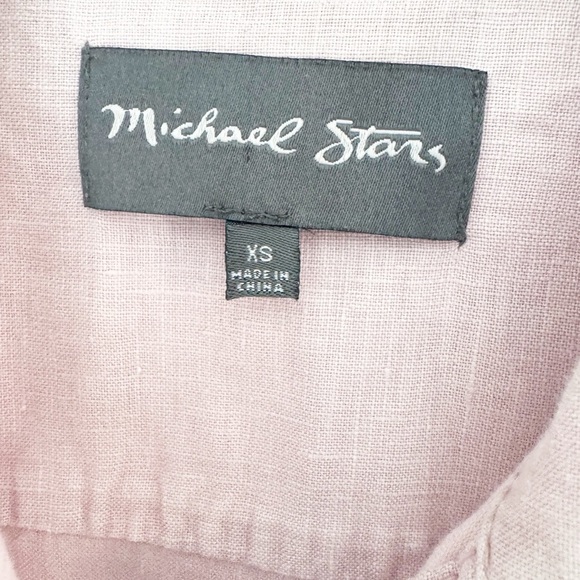 MICHAEL STARS Linen Pink Jean Jacket Size XS - Picture 2 of 4